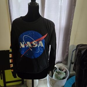 Chemistry Black Long Sleeve Tee with NASA Logo